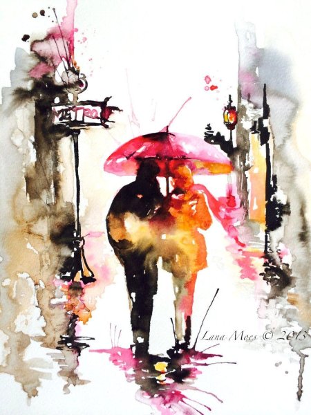 Акварельные силуэты