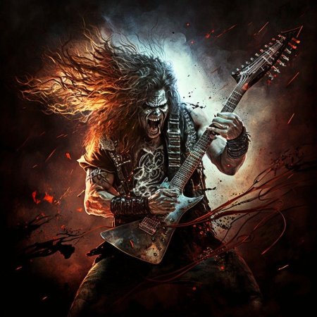 Череп с гитарой