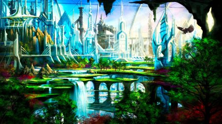 Дворец фэнтези арт Kazumasa Uchio