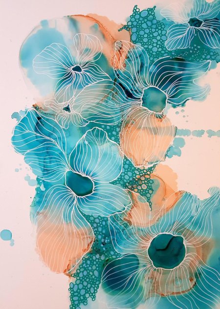 Бирюзовые цветы