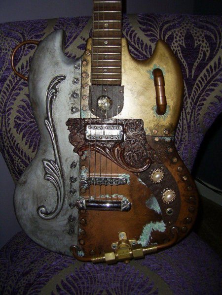 Гитара в стиле стимпанк
