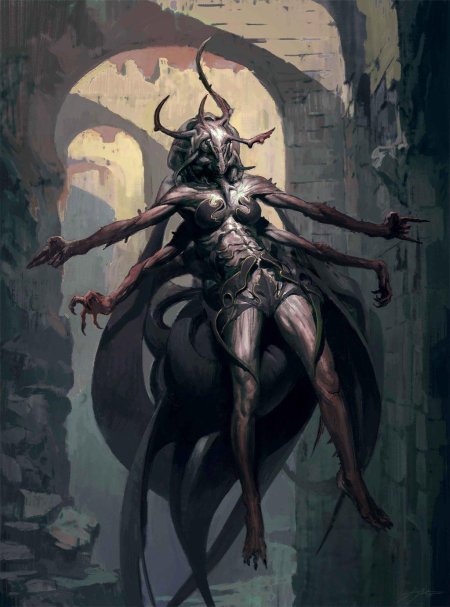 Многорукий демон фэнтези арт