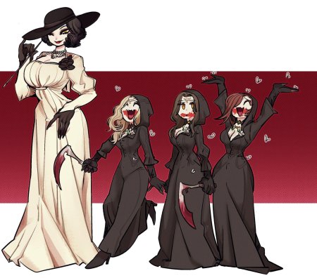 Resident Evil 8 дочери леди Димитреску арт