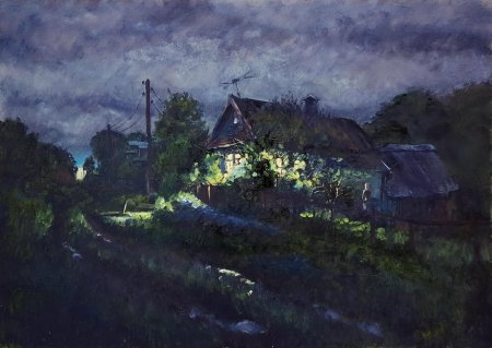 Исаак Левитан Лунная ночь в деревне