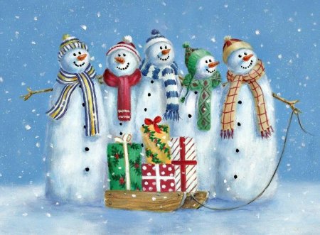 Веселые снеговики