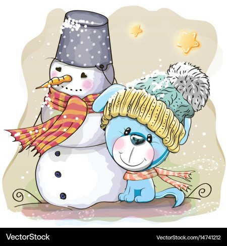 Снеговик с собачкой