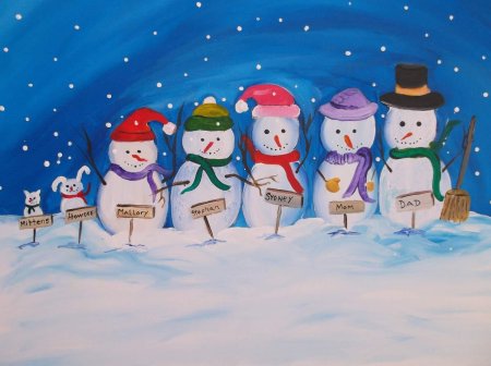Семья снеговиков