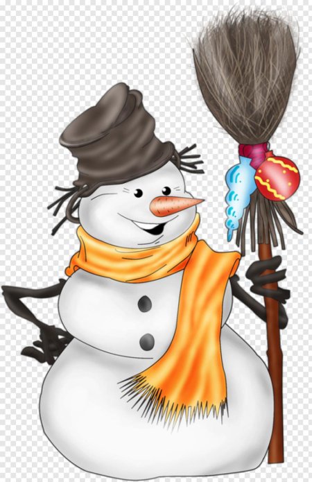 Снеговик на прозрачном фоне
