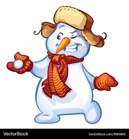 Снеговик в шапке ушанке