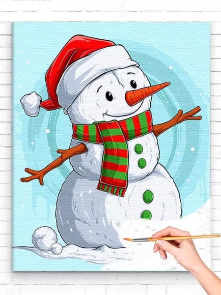 Снеговик рисунок на новый год