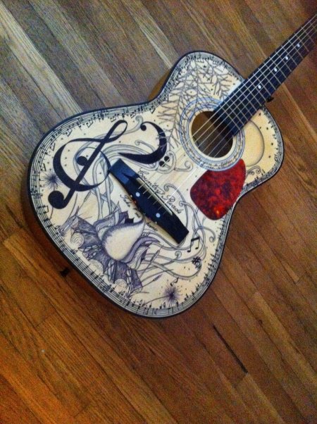 Разрисованные акустические гитары