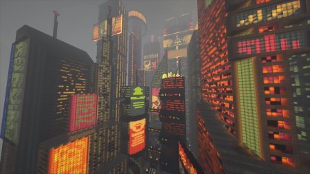 Город киберпанк 2077 в майнкрафт