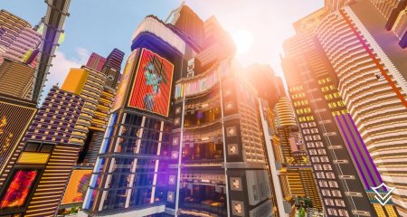 Киберпанк небоскрёб в майнкрафт