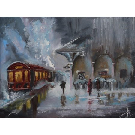 Картины "Железнодорожный вокзал" ("the Railway Station"), William Powell Frith, 1862.