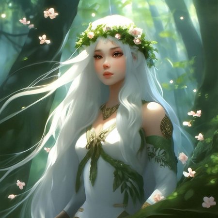 Эльфийка с белыми волосами