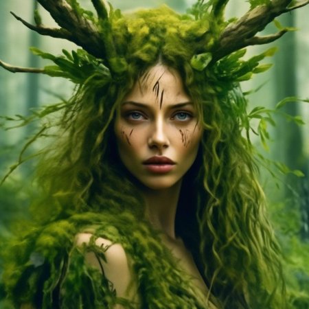 Дриада девочка с белыми волосами