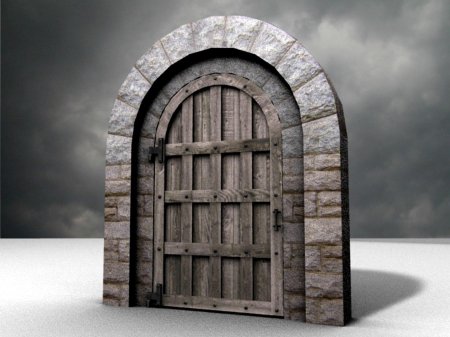 Дверь в средневековом стиле
