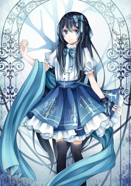 Девушка в платье аниме