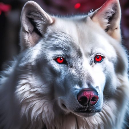 Волк с красным