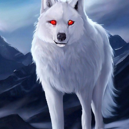 Белый волк лютоволк