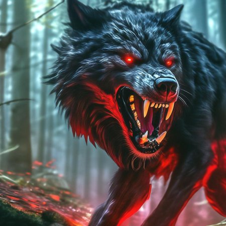 Злой черный волк