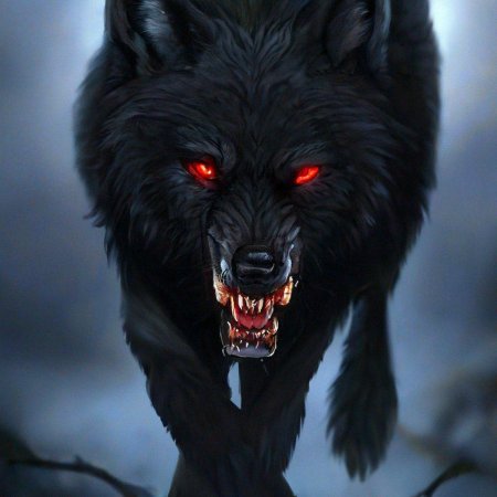 Злой черный волк