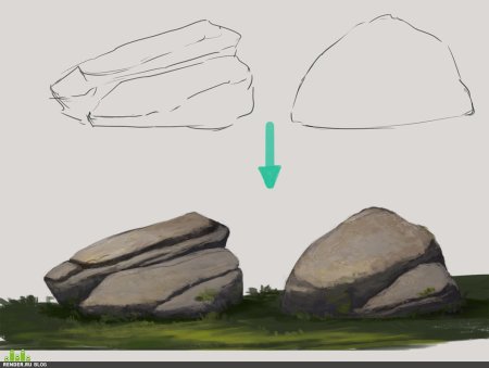 Камень рисунок карандашом