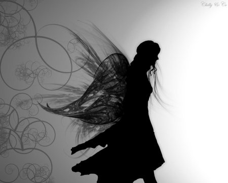 Силуэт девушки в платье