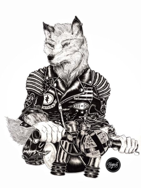 Волк байкер