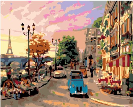 Картина по номерам улочка Париж
