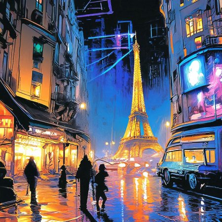 Ночной париж