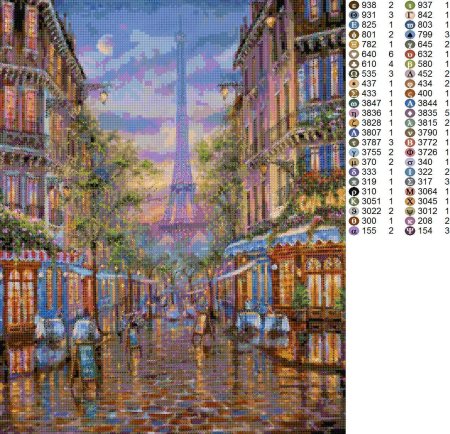 Вышивка городской пейзаж