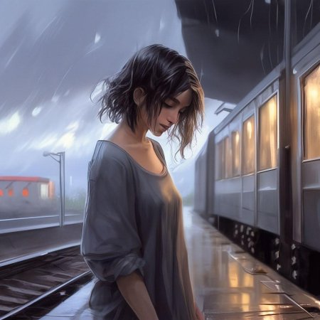 Девушка на железной дороге