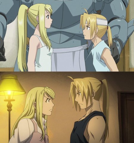 Эдвард Элрик и Уинри стальной алхимик 2003