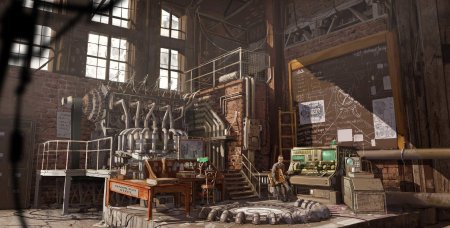 Стимпанк завод концепт арт