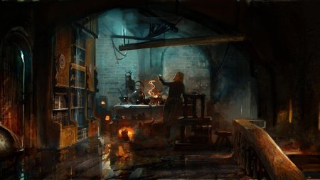 Средневековая алхимическая лаборатория арт