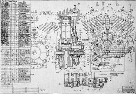 Чертежи двигателя Харлей Дэвидсон