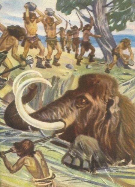 Охота на Мамонтов первобытных людей