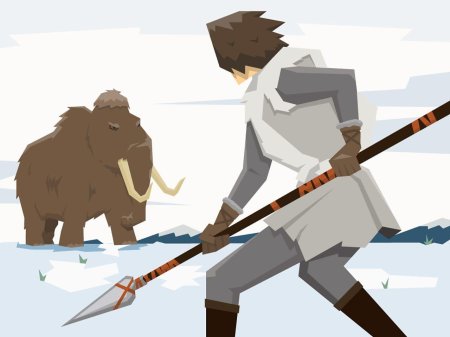 Охота на Мамонтов первобытных людей