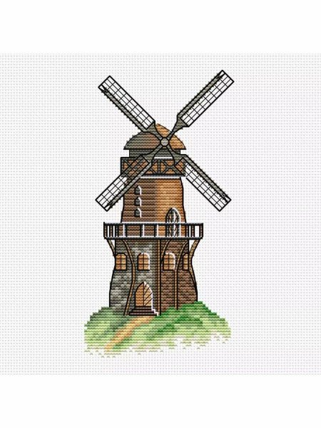 Вышивка мельница