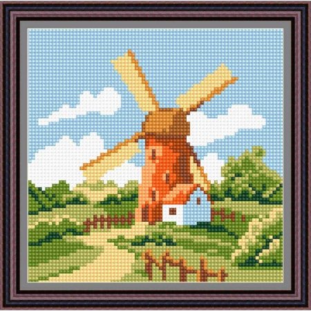 Алмазная мозаика ветряная мельница