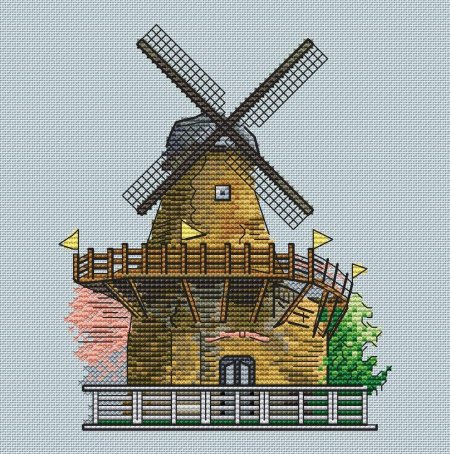 Вышивка крестом мельница схемы