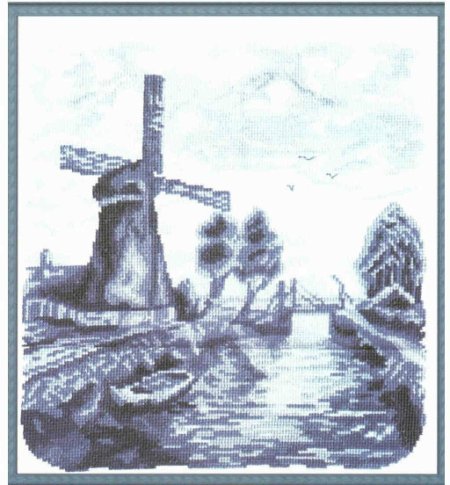 Набор для вышивания "panna" gt-0237 "мельница и мост" 25.5 х 26.5 см