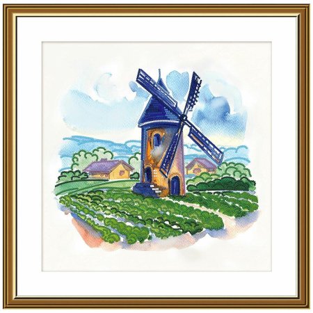Вышивка мельница