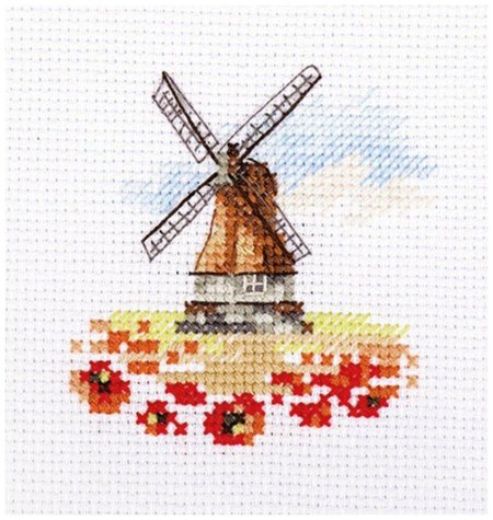 Набор для вышивания Алиса "пейзаж с мельницей" 3-17