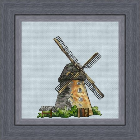 Вышивка крестом мельница