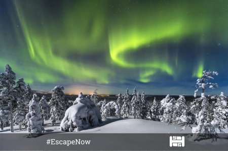 Северное сияние в Финляндии