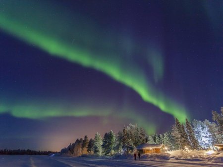 Северное сияние в Финляндии