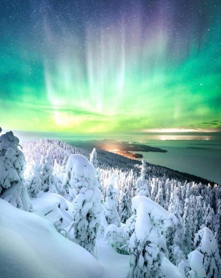 Финляндия сияние Аврора бореалис