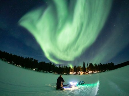 Лапландия Финляндия Северное сияние